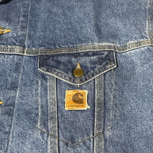 Vtg Carhartt Denim Vest Mens Trucker 2XL Tall Sons of Anarchy Union Made in USA - Picture 6 of 9